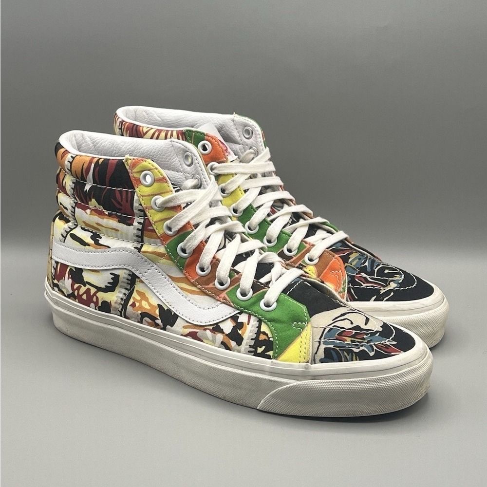 Vans Sk8 Hi Top Floral Camo Art Skateboard Shoes - Men's Size 8 USED